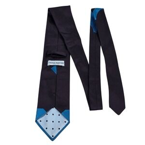 GENE MEYER Mens Silk Necktie Patterned Pinstripe Purple Blue Designer Power